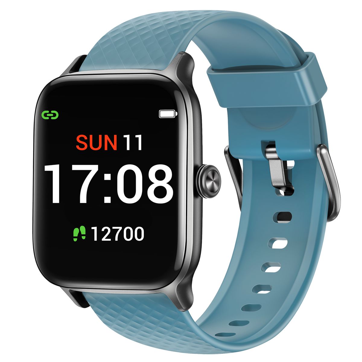 Letsfit EW1 Smart Watch Space Grey Case with Light Blue Band Shop