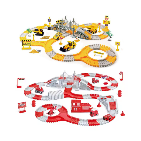 276-piece Construction Track Set &amp; 342-piece Fire Rescue Construction Set