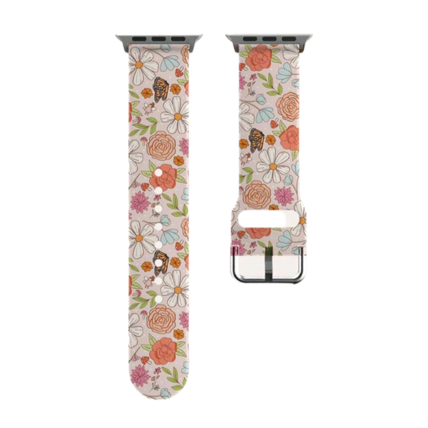 Floral Silicone Replacement Band for Apple Watch - 38mm/40mm/41mm