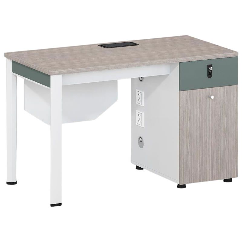 Modern Computer Desk with 2 Plug ports, a Drawer, and Buy