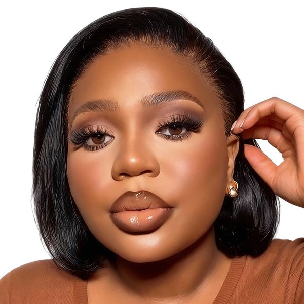 Short Bob Wig 8inch Human Hair HD Lace Full Frontal Ready to Wear Black In