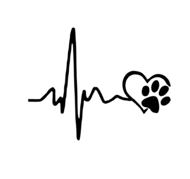 Heartbeat Love My Pet Sticker - Black