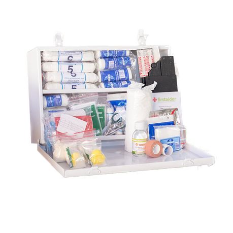 Regulation 3 First Aid Kit in White Metal Box Large by Firstaider