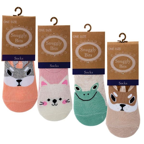 Bulk Pack x 4 Socks Secret Animal Designs