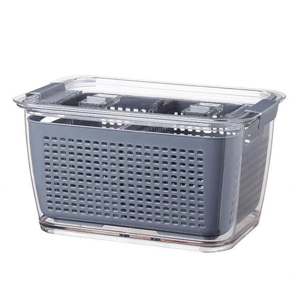 2 Piece - Food Storage Basket Containers - Grey