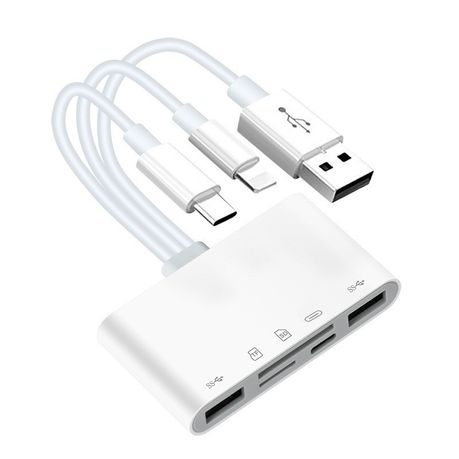 5-in-1 Memory Card Reader Universal Card Reader for iPhone/iPad with USB Image