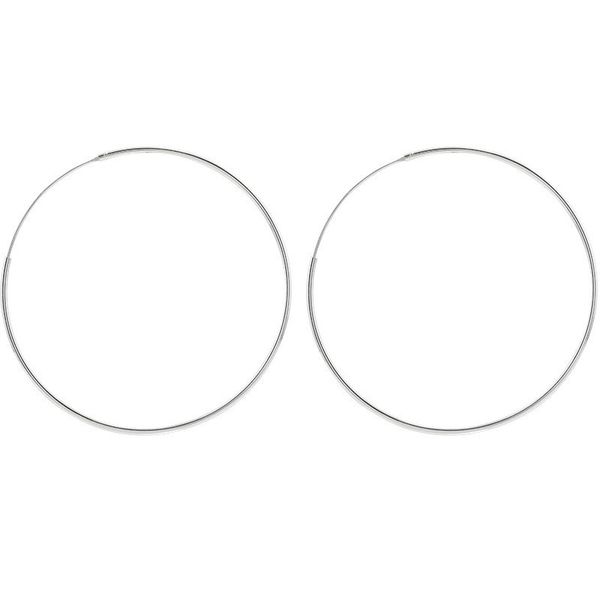 60MM Architectural Hoops - Liquid Silver Statement Earrings
