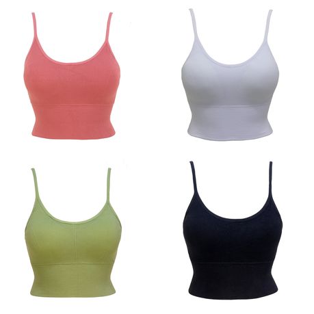 Women Crop Tank Top Summer Going Out Yoga Ribbed Removable Pad Pack of 4, Shop Today. Get it Tomorrow!