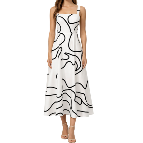 Missy Missi Ladies Midi Dress Abstract Print Image