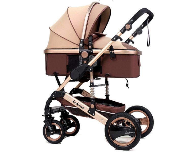 Baby Stroller 2 in 1 Belecoo Travel System - Khaki