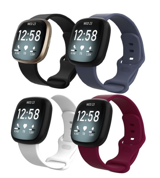 4Pack Replacement Wristbands Compatible With Fitbit Versa3/4/Sense 2 Band