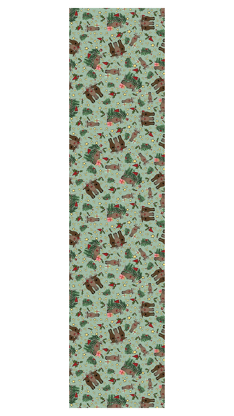 PCV Table Runner 180 x 40 cm - Reindeers, Christmas Trees, Stars &amp; Hearts