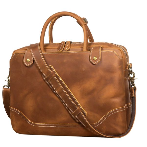 Men's Leather Laptop Bag - Full Grain Leather Briefcase