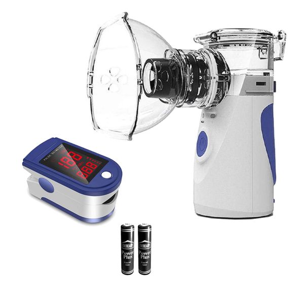 Mini Portable USB Ultrasonic Mesh Nebulizer &amp; Oximeter with Batteries