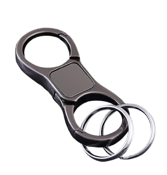 Key-Chain with Quick-Release Spring Clip Keyrings - Black