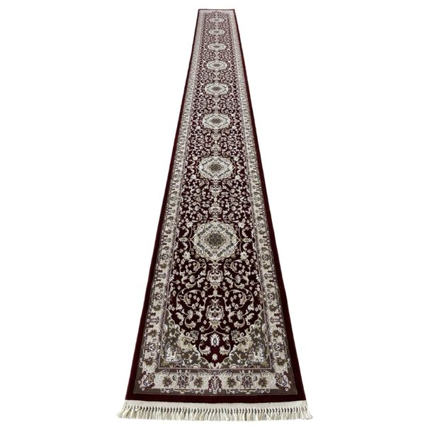 Persian Kashan Design Runner Rug - Maroon - 800 x 80cm