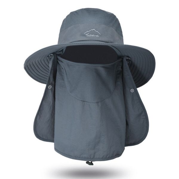 Fishing Hat Sun Cap with Removable Face Cover Neck Flap Outdoor Wide Brim