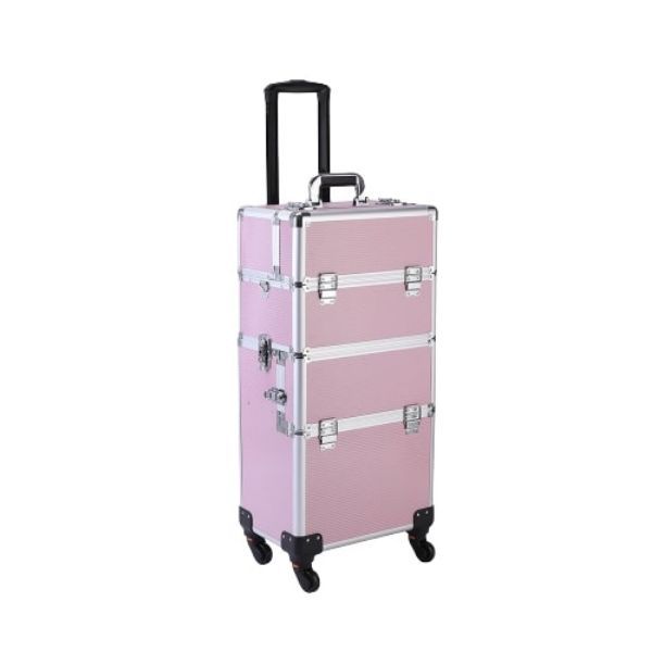 3 in 1 Professional Aluminum Rolling Makeup Trolley Case