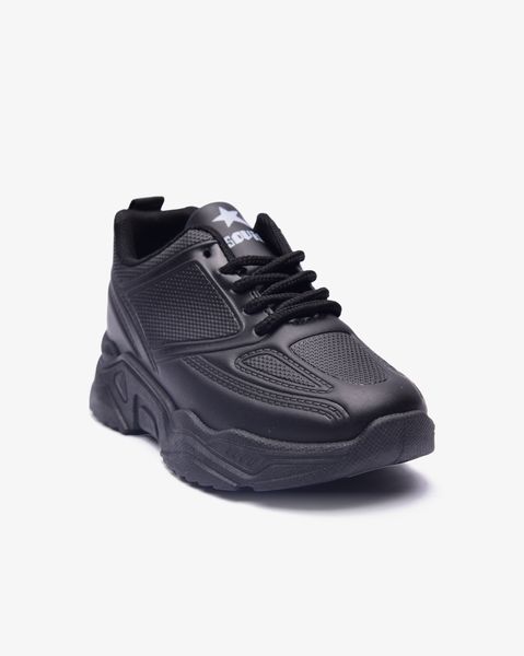 Soviet Kids Aurelia Black Mono Platform Lace Up Sneaker