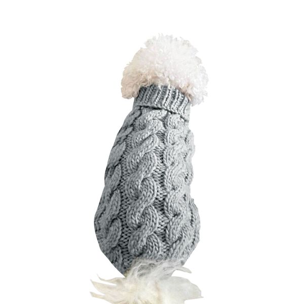 Solid Color Knitted Pullover Suitable For Spring Autumn Winter Pet Clothing