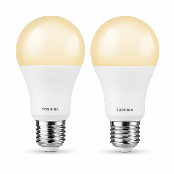 Toshiba E27 A60 LED Light Bulb 12W Cool White/Neutral 4000K - 2 Pack