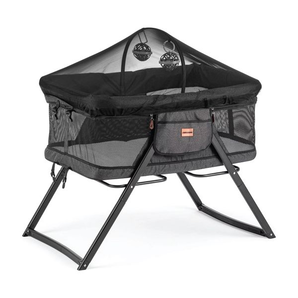 Portable Baby Cradle Bassinet with Mesh Sides