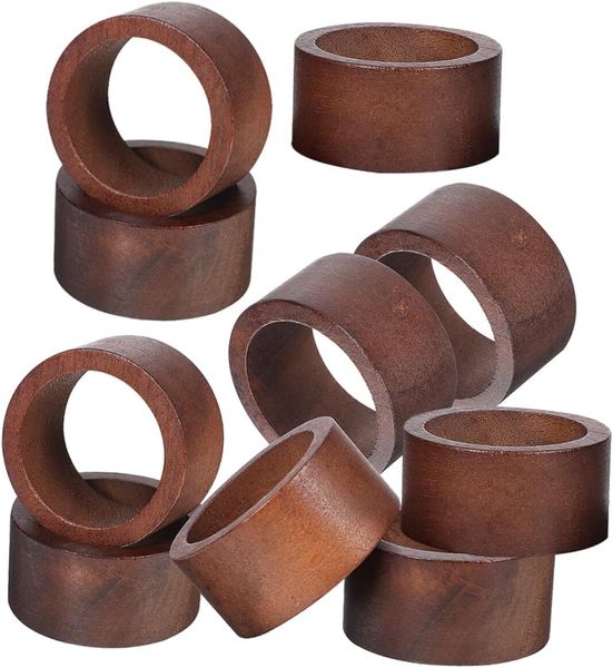 12Piece Wooden Rings Cedar Napkin Bands Rustic Thanksgiving Holders