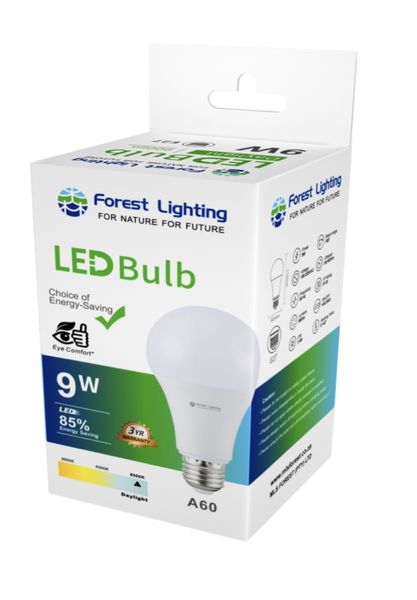 Forest Lighting LED A60 Bulb*10-9W-E27- Daylight-3Yrs Warranty(30000 Hrs)
