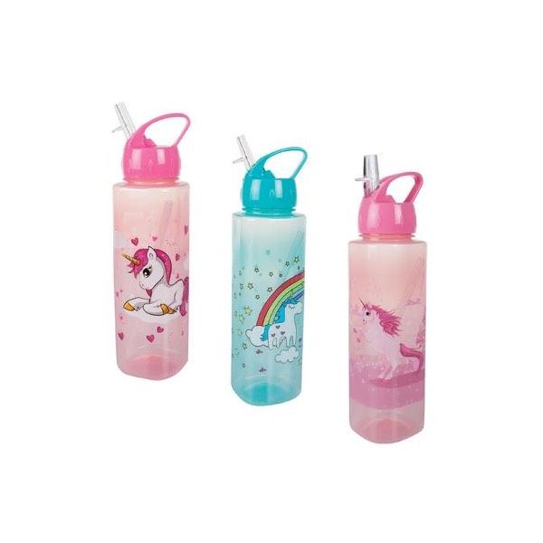 Unicorn Lovers Juice Bottles Pop Up Straw - Set Of 3