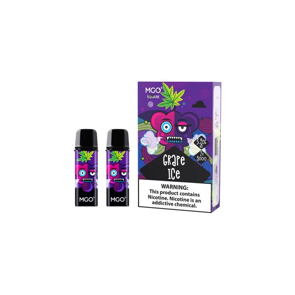 MGO Grape Ice 5000 Puffs Vape Pods x 2 - Compatible MGO M20 Vape Kit