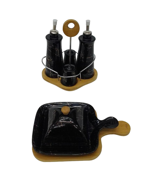 Black Ceramic Serveware Set