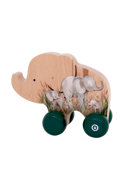 Grow Baby~ Wooden Elephant Push Toy