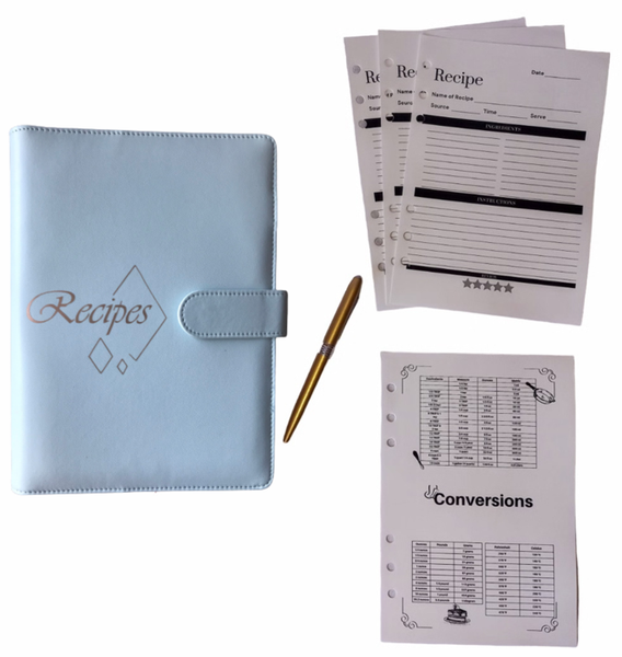 A5 PU Leather Binder Recipe Notebook &amp; Pen Gift Set