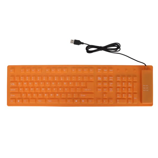 Foldable Keyboard Laptop 108 Key Silicone Orange