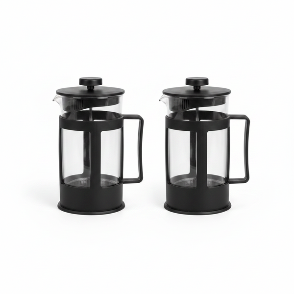 Coffee Plunger 600ml French Press with Stainless Steel Filter - 2 Pack