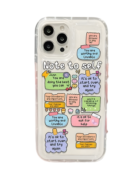 Transparent Cute Cartoon Positive Vibes Phone Cover Compatible - I-Phone