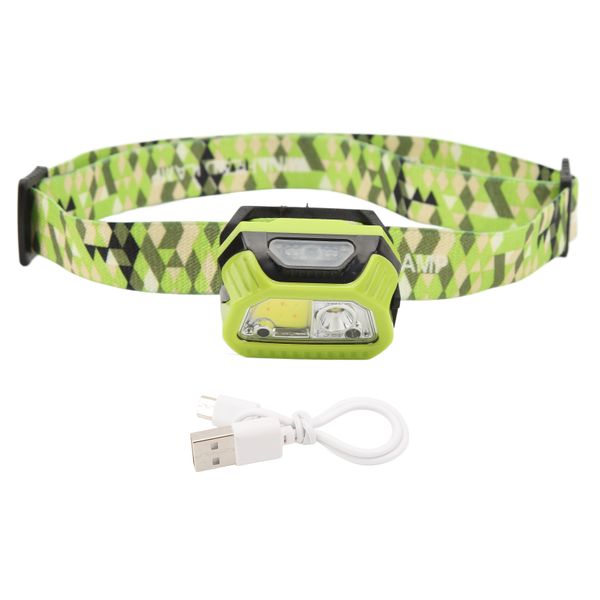 Led Induction Headlamp Waterproof Headband Flashlight for Outdoor Camp