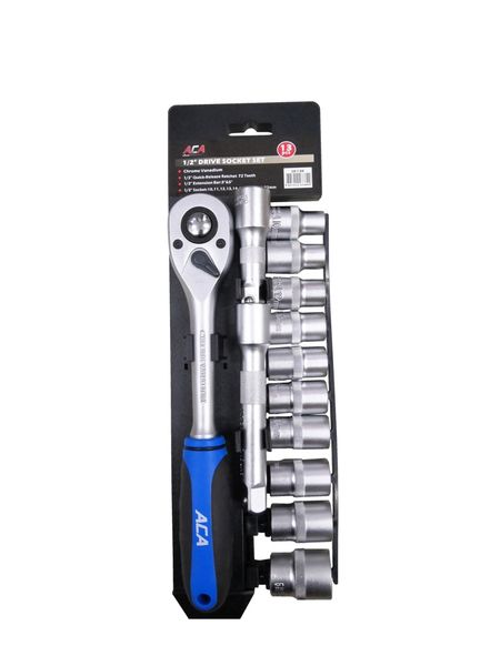 ACA - 1/2" Drive Socket Set - 13 Piece