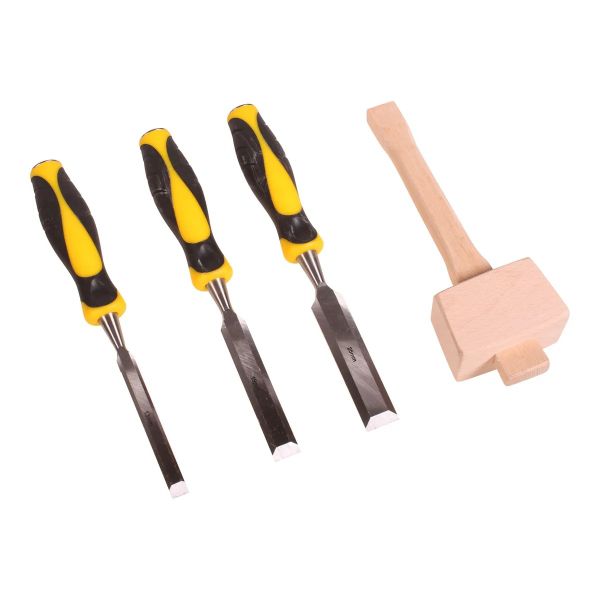3 PCS Chisel Set with Wooden Mallet