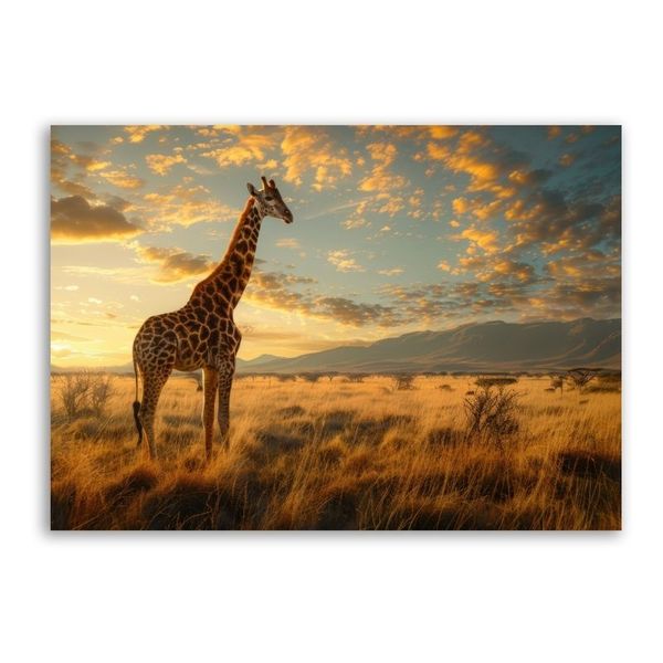 Giraffe in the Wild Canvas Animals Wall Art
