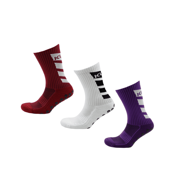 Kupe Active Grip Sock Combo - Calf White, Purple &amp; Maroon UK 4 - 12