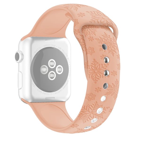 Snowflake Debossed Silicone Strap for Apple Watch Series 7 (45mm)