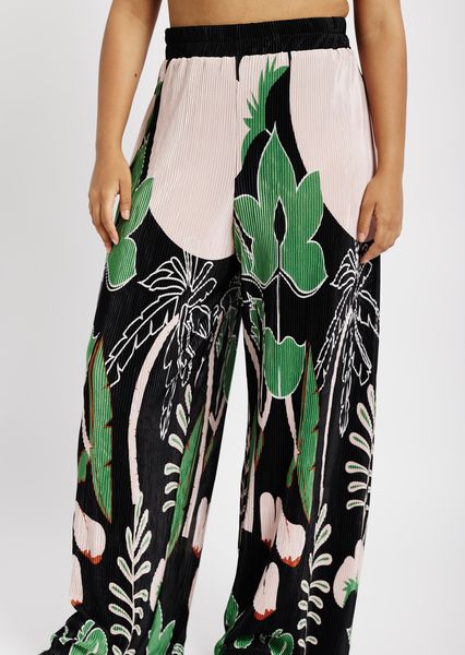 Plisse Pants in Palm