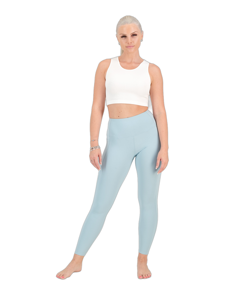 4-Way Stretch Leggings With Pockets Baby Blue -Squat Proof, Workout, Sports