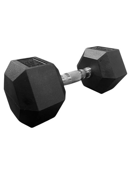 i-Fitness Single 15kg Rubber Hexagon Dumbbell