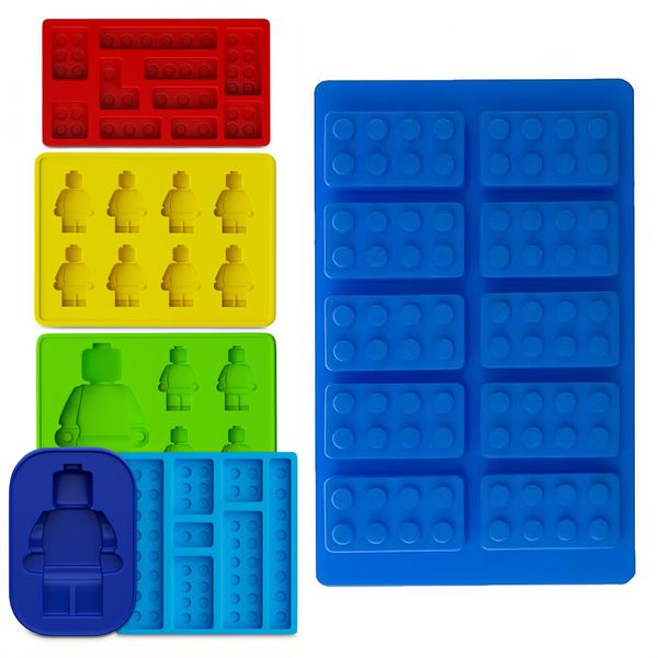 Silicone Mold Chocolate Fun Robot Brick Non-Stick Shapes,Heat-Resistant - 6 Pack