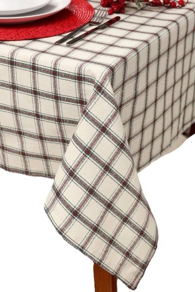 Opulent Check Festive Tablecloth
