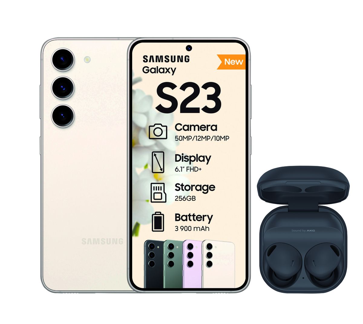 Samsung Galaxy S23 5G 256GB Dual Sim - Cream with Buds2 Pro
