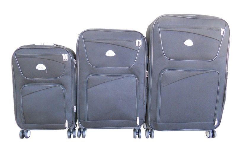 Trolley 3 Piece Travel Luggage Spinner - Fabric