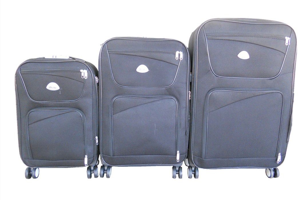 Trolley 3 Piece Travel Luggage Spinner - Fabric